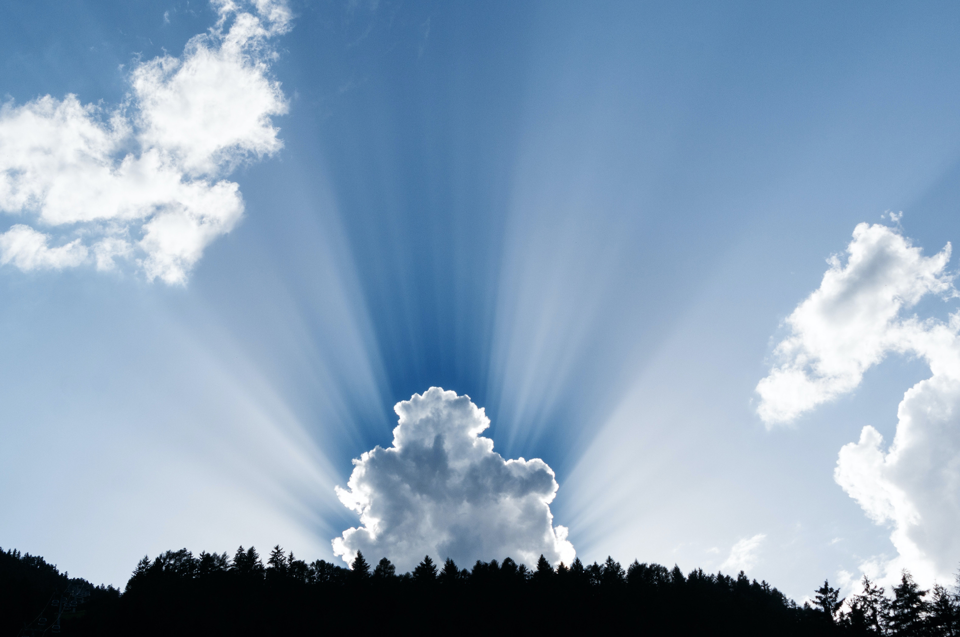 sunshine breaking through clouds